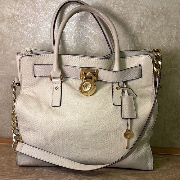 Michael Kors Handbags - Michael Kors special edition Leather Hamilton Python gorgeous bag